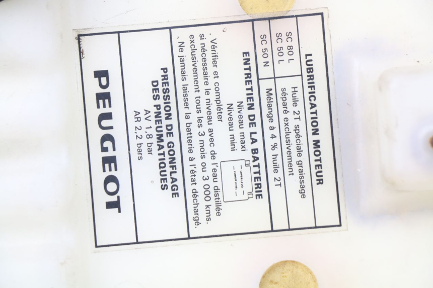 photo de SITZ PEUGEOT SX 80 (1986 - 1995) - Kennzeichnungen und Originalreferenzen